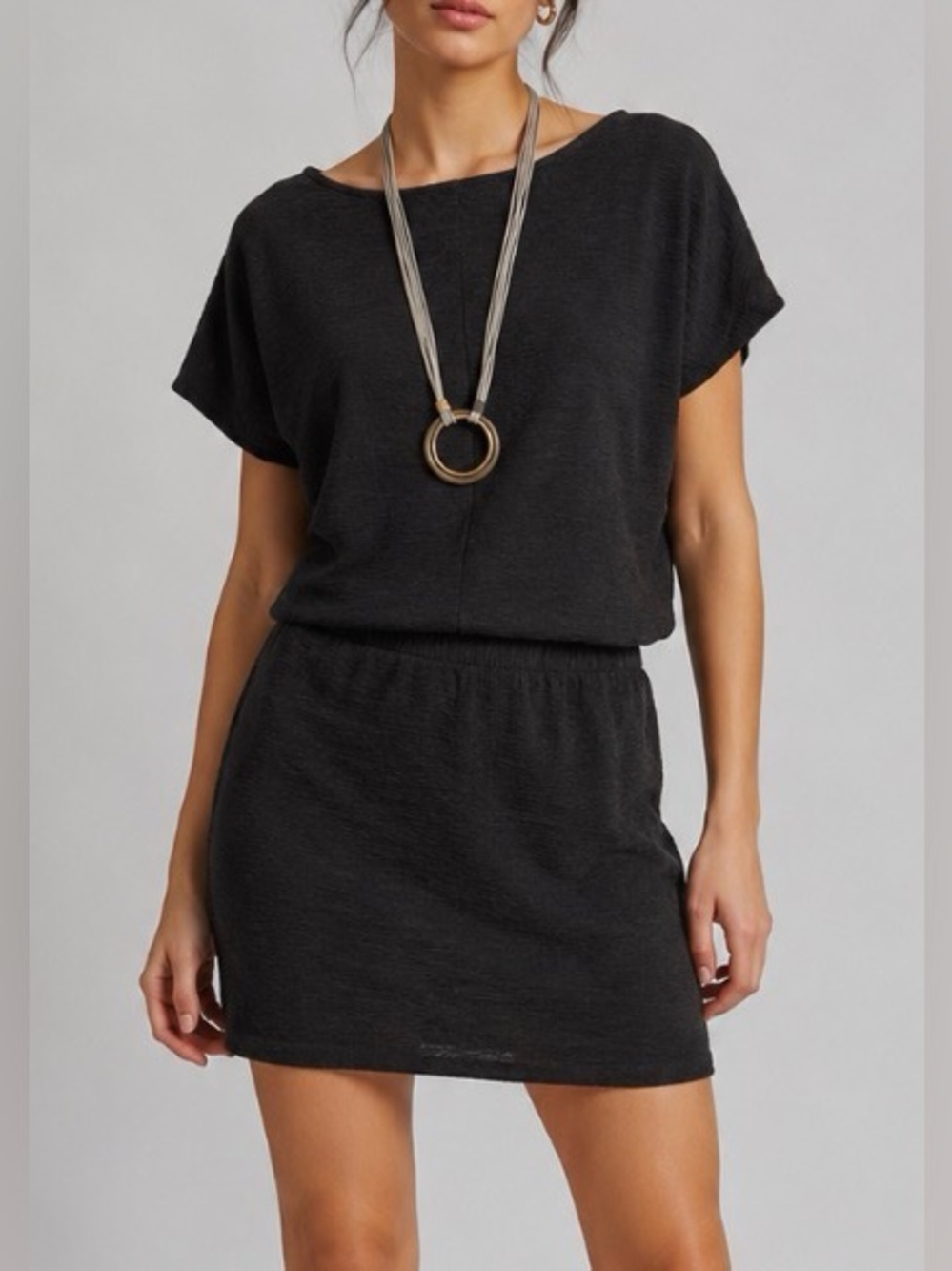 ๐ค Halston Heritage Black Textured 80s Style Mini Dress Size XS